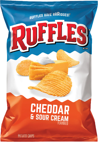 High Quality Ruffles Cheddar and Sour Cream Potato Chips/Snacks, 2.375 oz - P Blank Meme Template