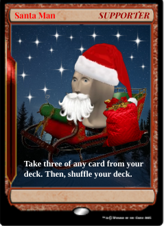 Santa Man Surreal Card Blank Meme Template