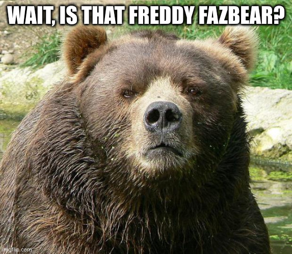 Brown Bear Sass | WAIT, IS THAT FREDDY FAZBEAR? | image tagged in brown bear sass | made w/ Imgflip meme maker