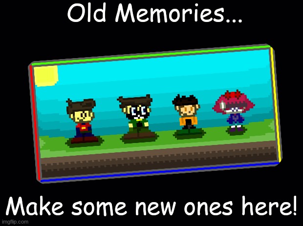 Back at with, but in my new stream! | Old Memories... Make some new ones here! | image tagged in black background | made w/ Imgflip meme maker