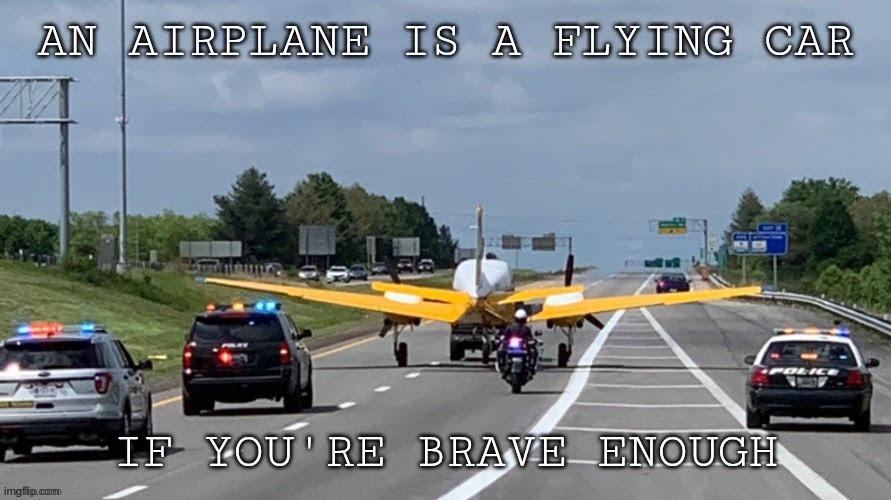 the future is now | image tagged in future,cars,plane | made w/ Imgflip meme maker