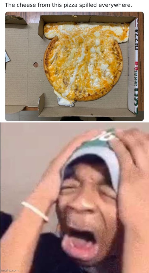 The cheese spill | image tagged in flightreacts crying,cheese pizza,pizza,cheese,memes,spill | made w/ Imgflip meme maker
