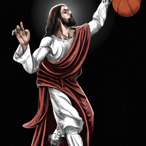 High Quality Jesus playing basketball Blank Meme Template