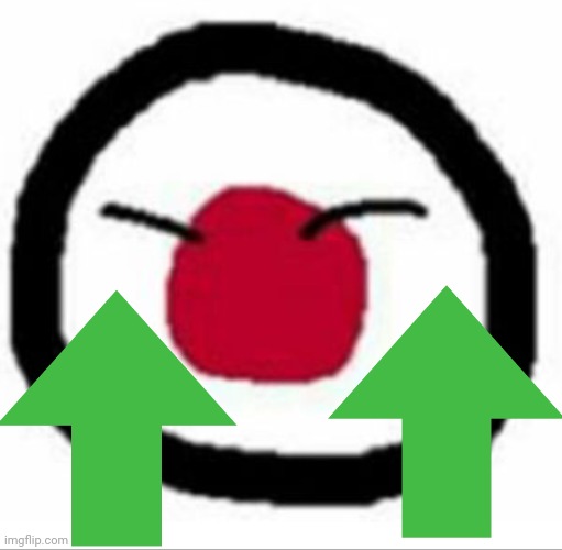 Japan: Here You Go Upvotes, | image tagged in asian japanball | made w/ Imgflip meme maker