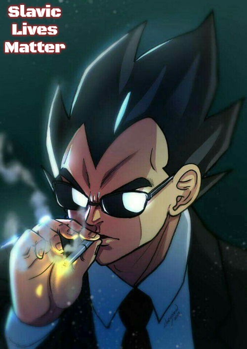 Vegeta smoking | Slavic Lives Matter | image tagged in vegeta smoking,slavic | made w/ Imgflip meme maker