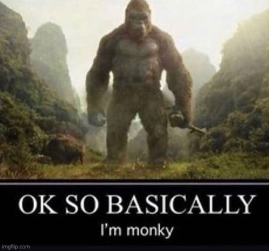 Ok so basically I’m monky | image tagged in memes,repost | made w/ Imgflip meme maker