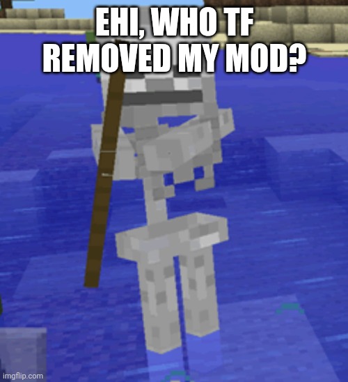 (Mod note: you said you hoped everyone in someone’s life would die) | EHI, WHO TF REMOVED MY MOD? | image tagged in skeleton will kill yo | made w/ Imgflip meme maker