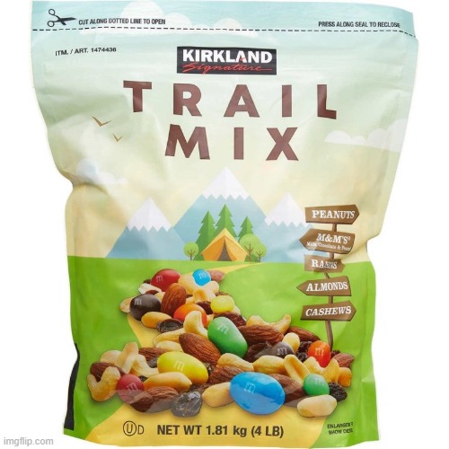 kirkland trail mix | image tagged in kirkland trail mix | made w/ Imgflip meme maker