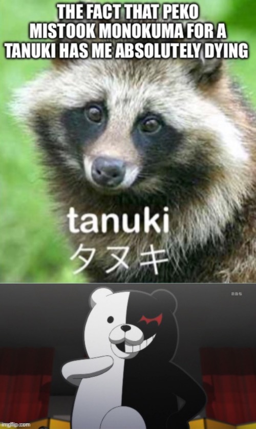 Tanuki = Monokuma | made w/ Imgflip meme maker
