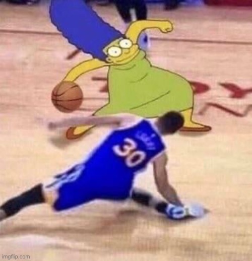 MARGE BALLIN?!?! | image tagged in marge crosses stephen curry | made w/ Imgflip meme maker