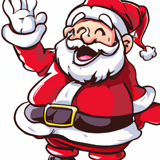 Santa waving goodbye riding away Blank Meme Template