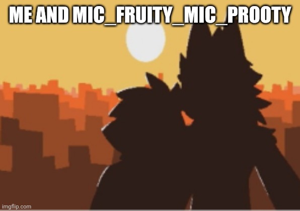 Puro and human sunset | ME AND MIC_FRUITY_MIC_PROOTY | image tagged in puro and human sunset | made w/ Imgflip meme maker