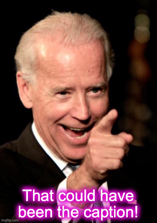 Smilin Biden Meme | That could have been the caption! | image tagged in memes,smilin biden | made w/ Imgflip meme maker