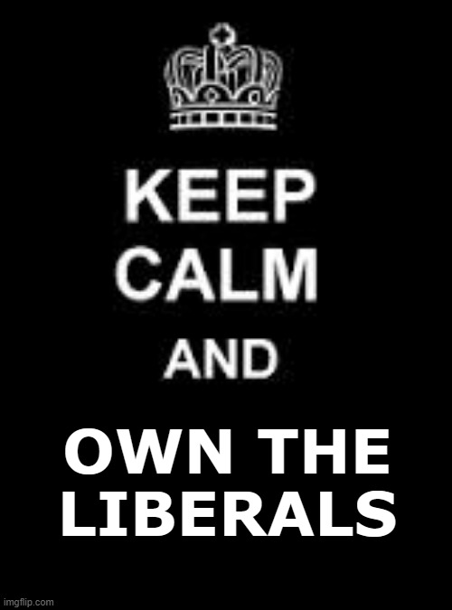 Shit leftards | OWN THE LIBERALS | image tagged in keep calm blank | made w/ Imgflip meme maker