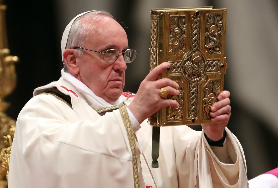 pope holding bible rtfm Blank Meme Template