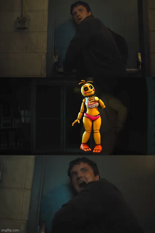 Poor Mike | image tagged in memes,funny,fnaf,five nights at freddys,fnaf movie,toy chica | made w/ Imgflip meme maker