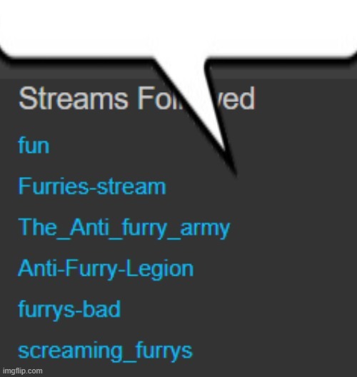 anti furry speech bubble | image tagged in anti furry speech bubble | made w/ Imgflip meme maker