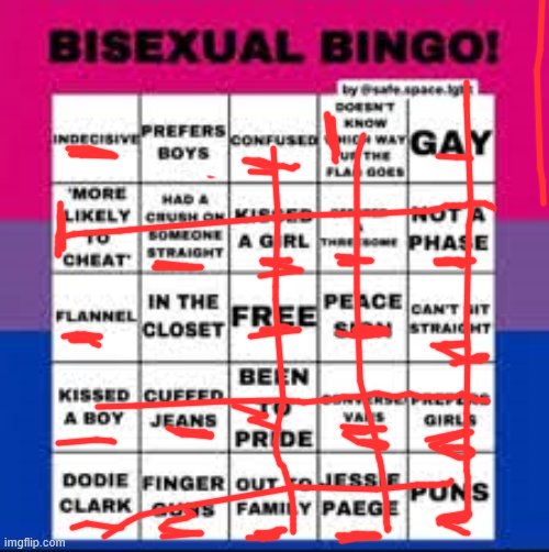 bisexual bingo card | image tagged in bisexual bingo card | made w/ Imgflip meme maker