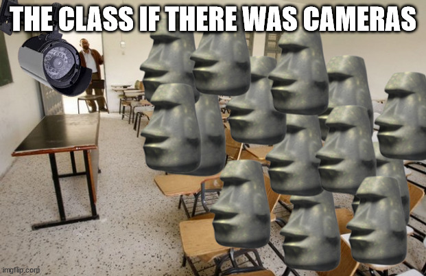 silence | THE CLASS IF THERE WAS CAMERAS | image tagged in empty classroom,silence,camera | made w/ Imgflip meme maker