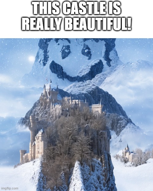 Pretty nice! | THIS CASTLE IS REALLY BEAUTIFUL! | image tagged in squint your eyes,mario,ai | made w/ Imgflip meme maker