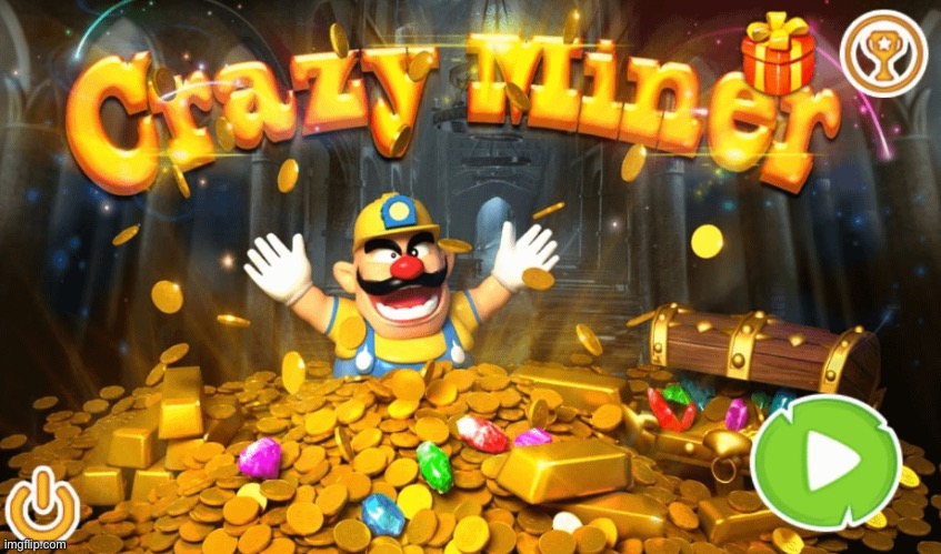 Crazy miner | image tagged in wario,bootleg | made w/ Imgflip meme maker