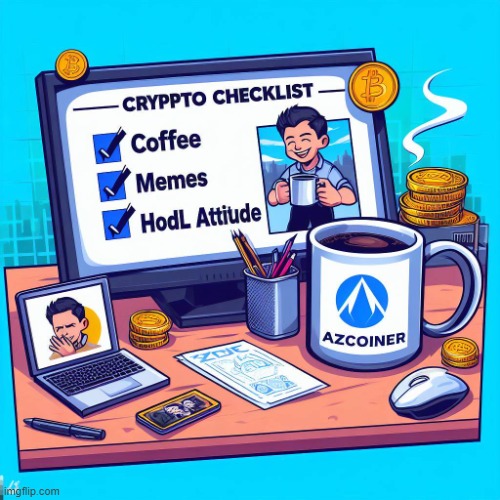 AZCoiner checklist | image tagged in funny,memes,crypto,cryptocurrency,cryptography | made w/ Imgflip meme maker