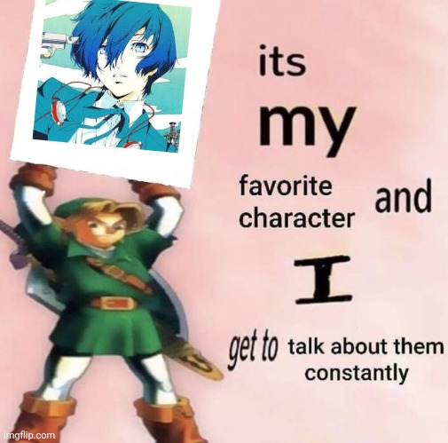 i love makoto yuki persona 3 | image tagged in it is my favorite character and i get get talk them constantly | made w/ Imgflip meme maker