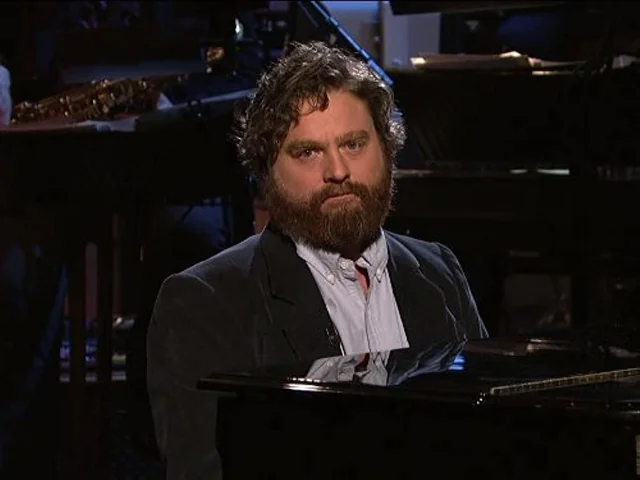 ZACH GALIFIANAKIS AT THE PIANO Blank Meme Template