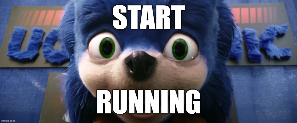 Ugly Sonic Staring at You | START RUNNING | image tagged in ugly sonic staring at you | made w/ Imgflip meme maker