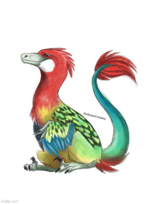 Rainbow Raptor (Art by Mousewren) | made w/ Imgflip meme maker