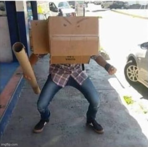 Mad Box, what happens when you trash cardboard | image tagged in box,mad,boss,fight,crazy | made w/ Imgflip meme maker