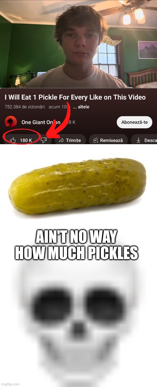 AIN'T NO WAY HOW MUCH PICKLES | image tagged in pickle,skull emoji,memes,what the hell | made w/ Imgflip meme maker