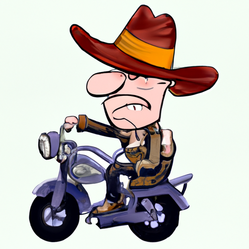cowboy riding a motorcycle Blank Meme Template