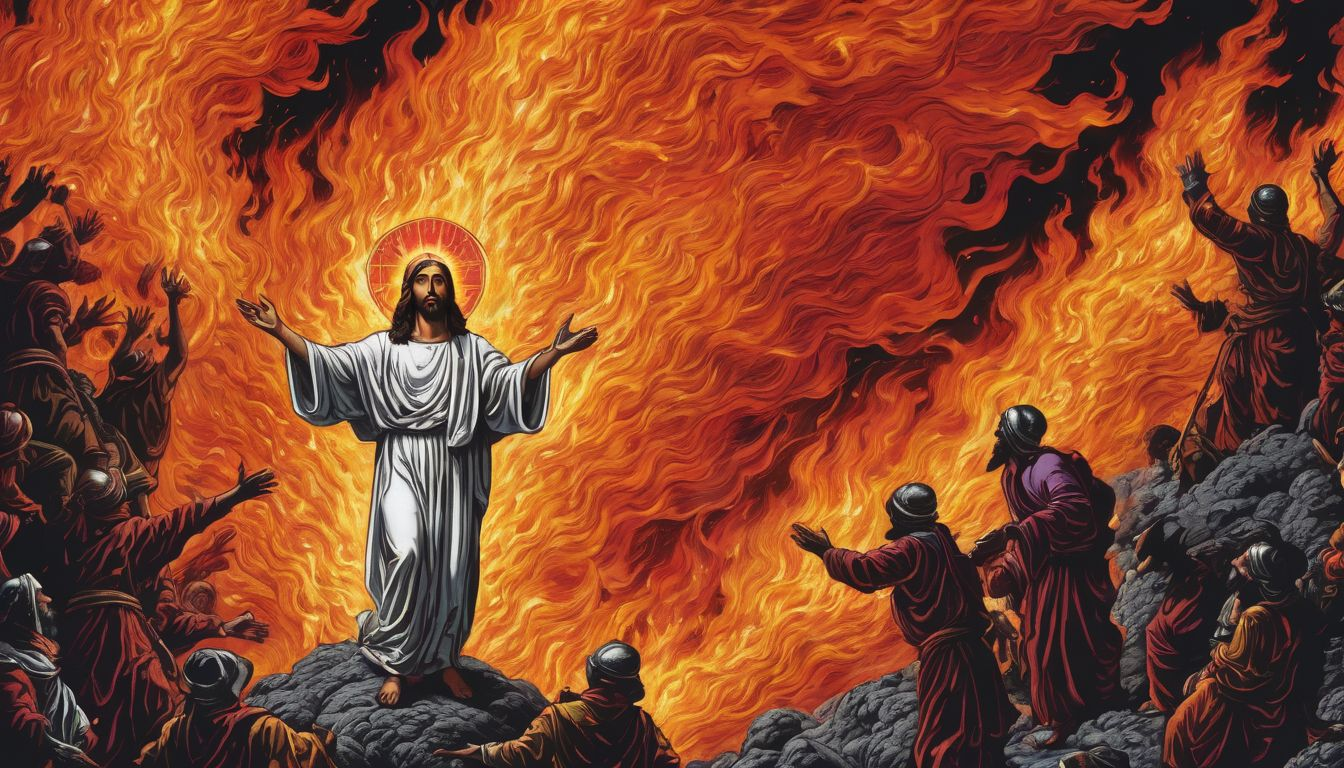 High Quality JESUS PREACHING IN HELL Blank Meme Template