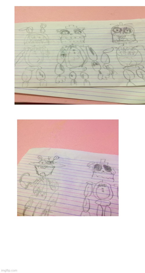 i drew the withered ones | image tagged in blank white template | made w/ Imgflip meme maker