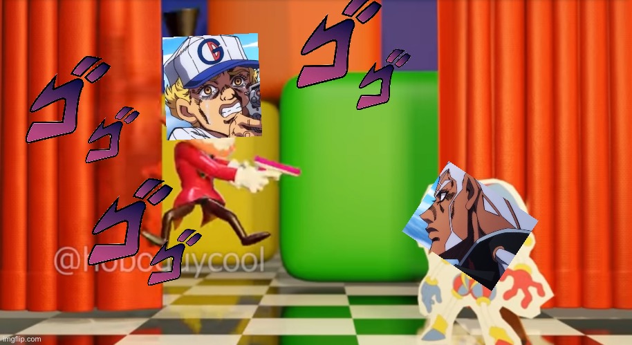 Caine->Co-caine->Co-pain | image tagged in jojo's bizarre adventure,the amazing digital circus | made w/ Imgflip meme maker