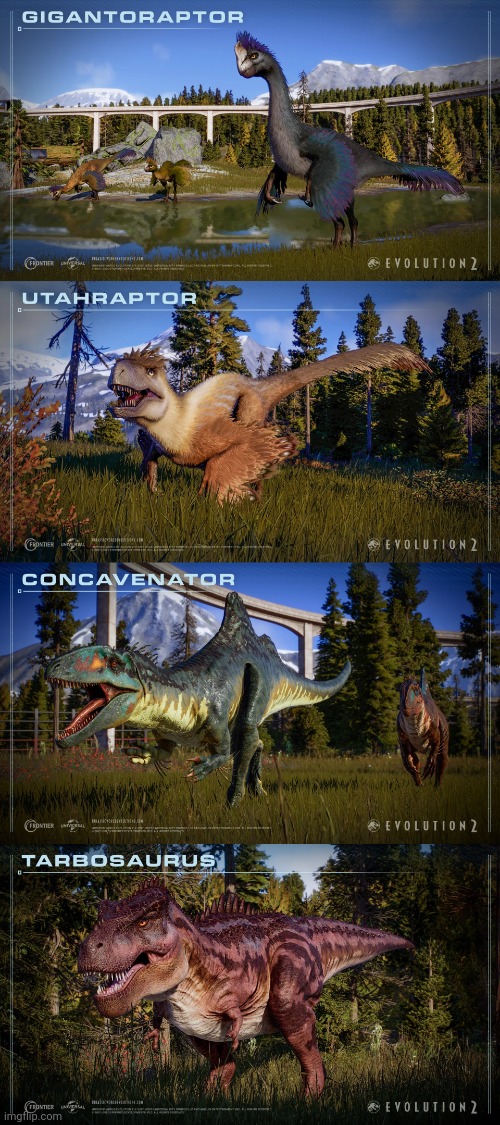 New dinosaurs in the new JWE2 DLC | image tagged in jurassic park,jurassic world | made w/ Imgflip meme maker