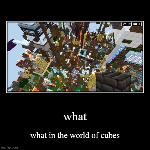 everytime in world of cubes in free build maps | what | what in the world of cubes | image tagged in funny,demotivationals | made w/ Imgflip demotivational maker