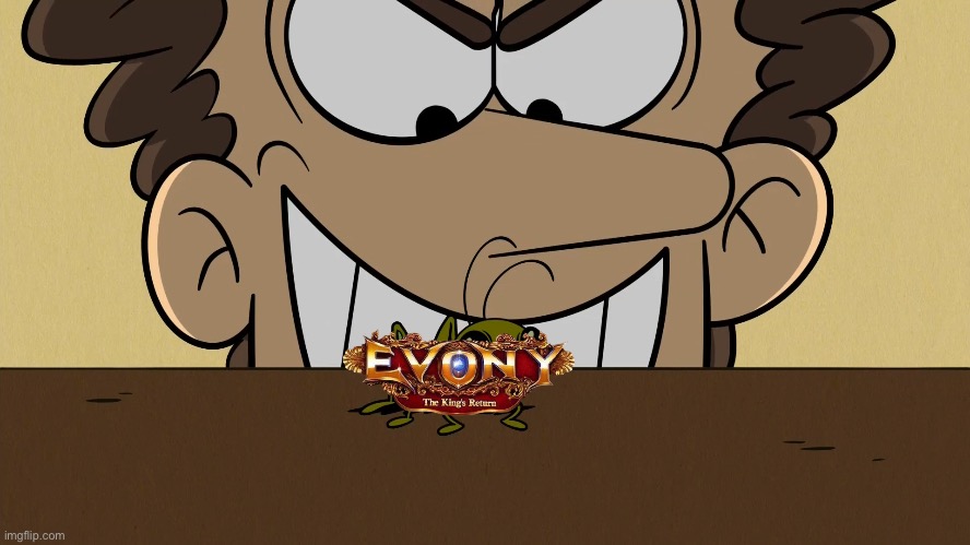 Lynn Sr. Looming Over Evony (Bad Mobile Game) | image tagged in the loud house,loud house,nickelodeon,dad,cartoon,funny | made w/ Imgflip meme maker