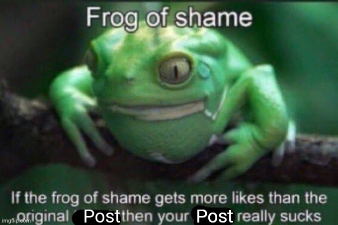 High Quality Frog of shame Blank Meme Template