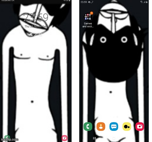Lock and home screen reveal | image tagged in blank white template,memes,funny,phone | made w/ Imgflip meme maker
