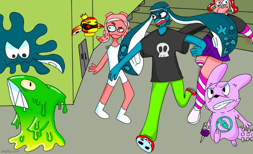 Skatez & vaxcat chase a cold germ | image tagged in skatez vaxcat chase a cold germ | made w/ Imgflip meme maker