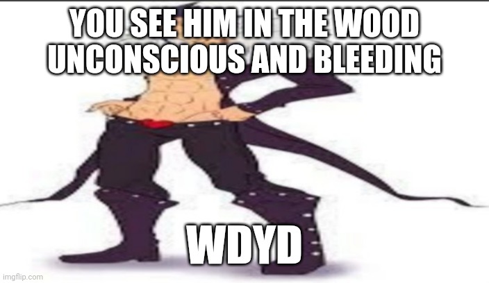 (Straight, powers allowed, nothing to Op, ERP) | YOU SEE HIM IN THE WOOD UNCONSCIOUS AND BLEEDING; WDYD | made w/ Imgflip meme maker