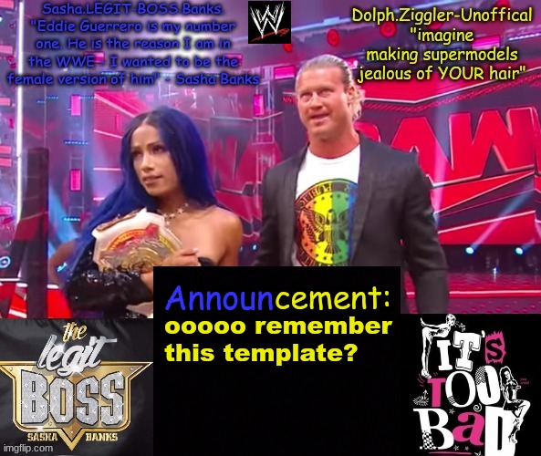 Cheez and I | ooooo remember this template? | image tagged in dolph ziggler sasha banks duo announcement temp | made w/ Imgflip meme maker