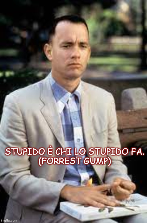 STUPIDO È CHI LO STUPIDO FA.
(FORREST GUMP) | made w/ Imgflip meme maker