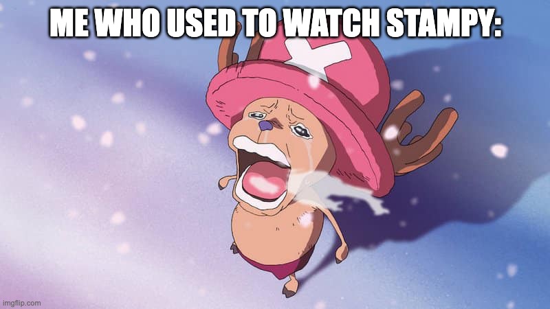 crying chopper one piece | ME WHO USED TO WATCH STAMPY: | image tagged in crying chopper one piece | made w/ Imgflip meme maker