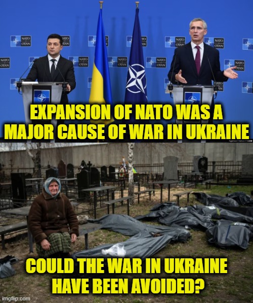 What is the point of NATO? | EXPANSION OF NATO WAS A
MAJOR CAUSE OF WAR IN UKRAINE; COULD THE WAR IN UKRAINE
 HAVE BEEN AVOIDED? | image tagged in nato,ukraine | made w/ Imgflip meme maker