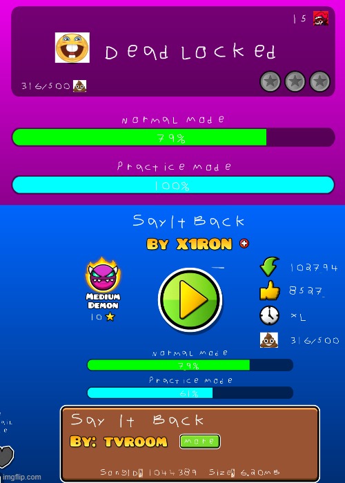 which one do you think I'll beat first (one will be my first demon either way) | made w/ Imgflip meme maker