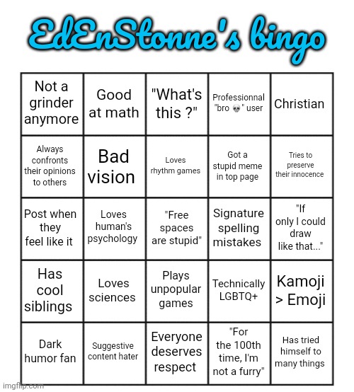 EdEnStonne's bingo Blank Meme Template