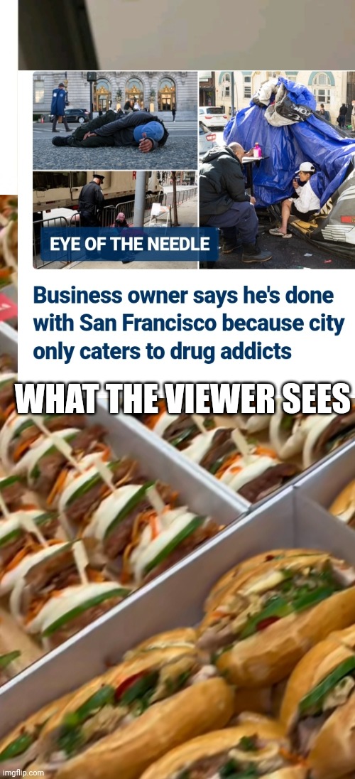 News fail | WHAT THE VIEWER SEES | image tagged in fake news,lol so funny,food | made w/ Imgflip meme maker